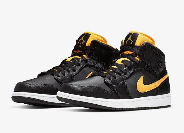Jordan 1 Mid Black University Gold